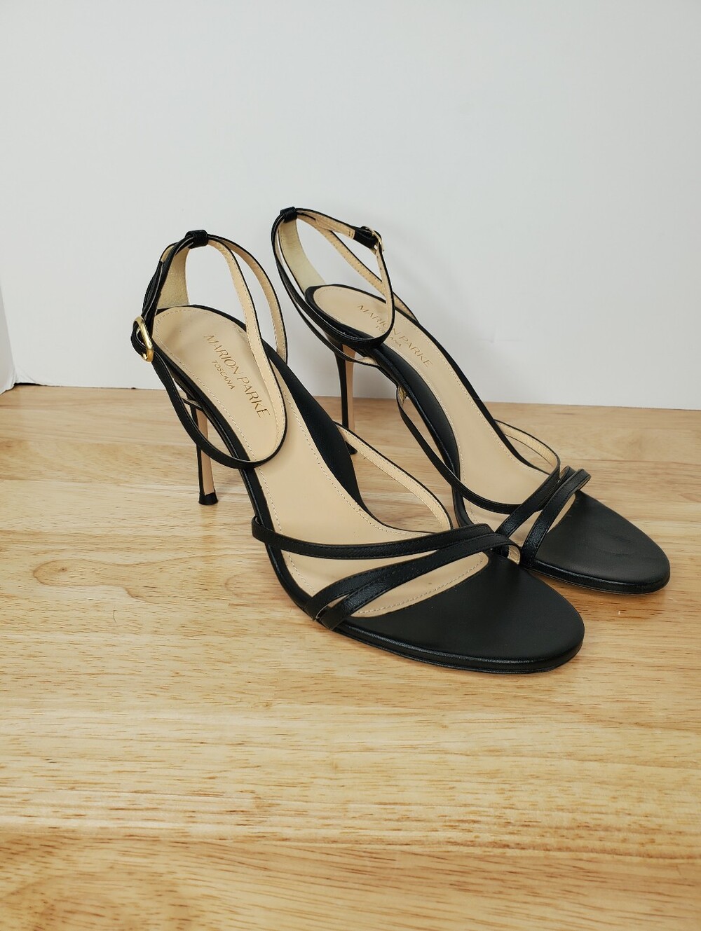 Marion Parke Lillian Strappy Sandals Womens Size 39.5 Us 9.5 Black